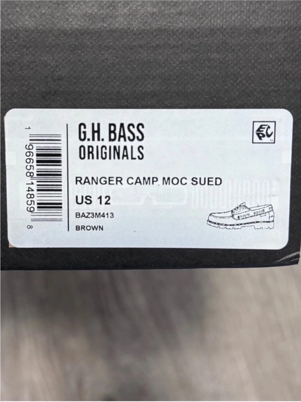 NWT G.H. Bass Ranger Camp Moc Sued Shoes Brown Men's Size 12 In Box